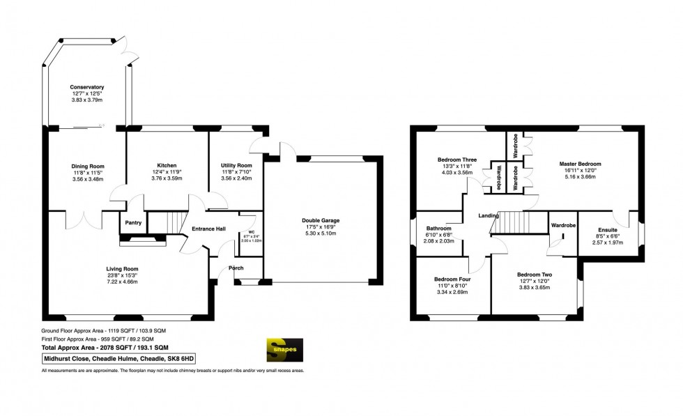 Floorplan for Midhurst Close, Cheadle Hulme, SK8