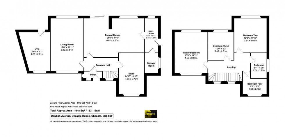 Floorplan for Dawlish Avenue, Cheadle Hulme, SK8