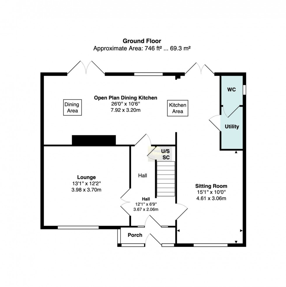 Floorplan for Glandon Drive, Cheadle Hulme, SK8