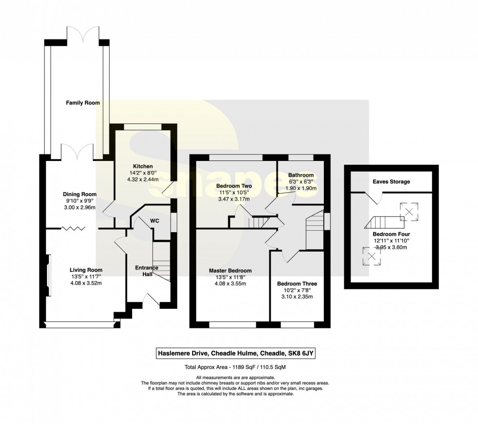 Floorplan for Haslemere Drive, Cheadle Hulme, SK8